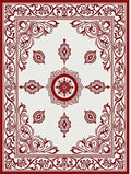 Crimson Detailed Medallion Border Rug