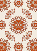 Terracotta Sunburst Floral Medallion Rug