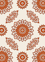 Terracotta Sunburst Floral Medallion Rug