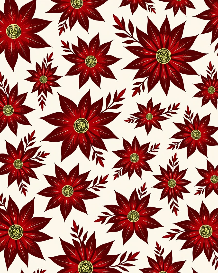 Crimson Petal Floral Arrangement Rug