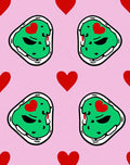 Sweet Avocado Heart Pink Graphic Rug