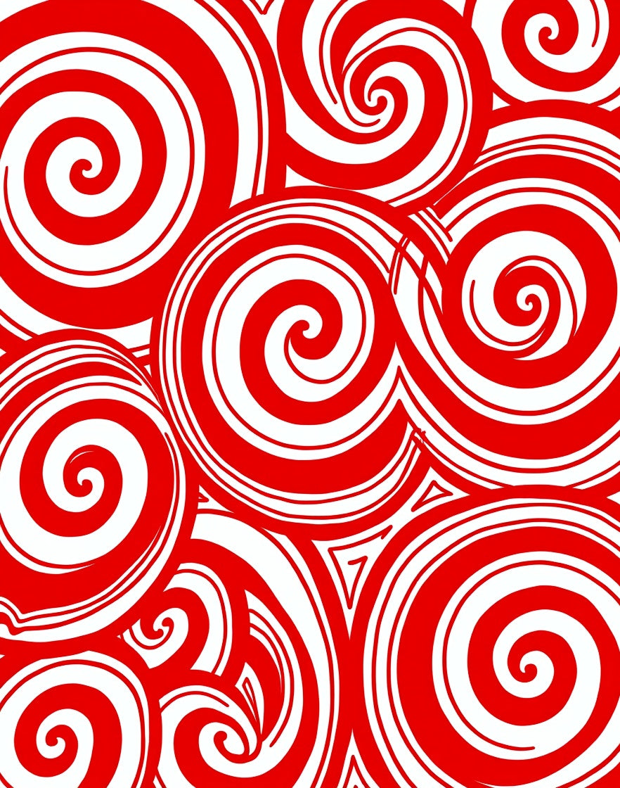 Bold Red Swirl Graphic Rug