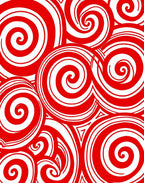 Bold Red Swirl Graphic Rug