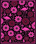 Vibrant Pink Flamingo Floral Composition Rug