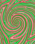 Vibrant Green Red Swirl Vortex Rug