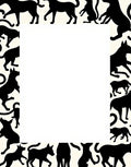 Black Dog Silhouettes on Cream Background Rug