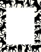 Black Dog Silhouettes on Cream Background Rug