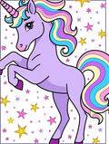 Whimsical Pastel Unicorn Stars Rug