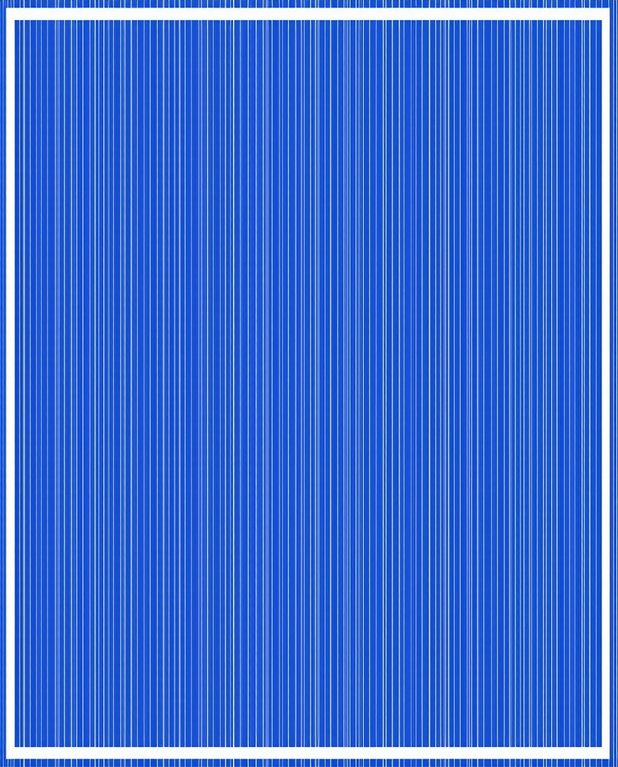 Bright Blue Vertical Stripe Rug