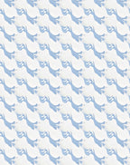 Soft Blue Floral Repeating Arrangement Rug