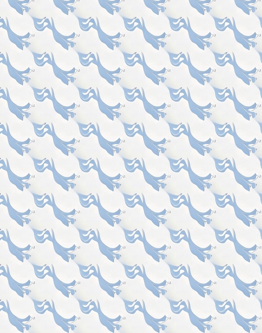 Soft Blue Floral Repeating Arrangement Rug