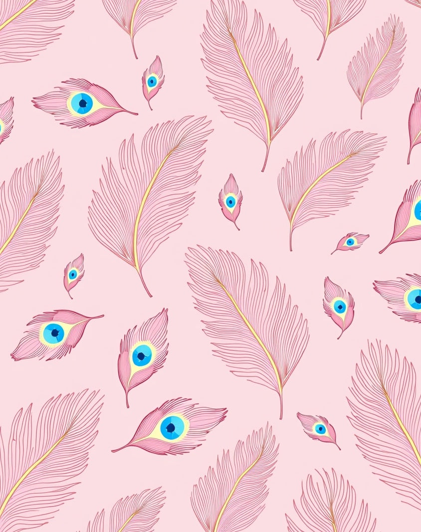 Pink Feather Eye Motif Rug