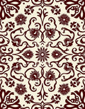 Maroon Floral Swirls Classic Rug