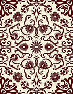 Maroon Floral Swirls Classic Rug