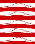 Crimson White Bold Stripe Landscape Rug