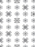 Black White Snowflake Medallion Repeat Rug