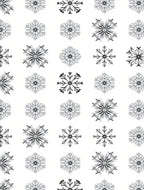 Black White Snowflake Medallion Repeat Rug