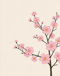 Pink Floral Branches on Cream Background Rug