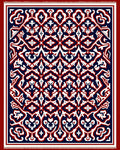Deep Blue Crimson Arabesque Rug