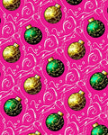 Vivid Pink Emerald Gold Ornament Swirls Rug