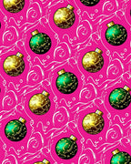 Vivid Pink Emerald Gold Ornament Swirls Rug