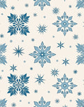 Winter Blue Snowflake Scattering Rug