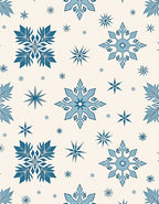 Winter Blue Snowflake Scattering Rug