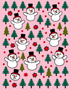Charming Snowman Christmas Tree Garland Rug