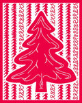 Bold Red Christmas Tree Contemporary Rug