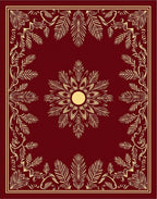 Crimson Gold Leaf Scrollwork Center Medallion Rug