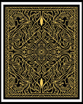 Ornate Gold and Black Mandala Rug