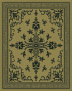 Antique Gold Floral Medallion Border Rug