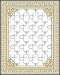 Modern Gold Abstract Face Repeat Rug