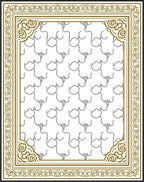 Modern Gold Abstract Face Repeat Rug