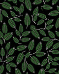 Green Leaf Branch Line Art Rug