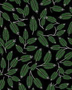 Green Leaf Branch Line Art Rug