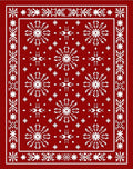 Crimson Snowflake Border Medallion Rug