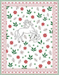 Enchanting White Unicorn Floral Garden Rug