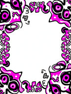 Vibrant Pink Bold Abstract Border Rug