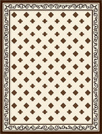 Classic Cream Brown Diamond Lattice Rug