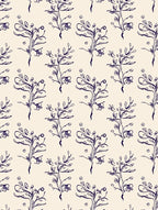 Deep Indigo Folk Floral Branches Rug