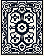 Dark Ivory Abstract Medallion Symmetry Rug