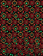 Bold Red Orange Floral Medallion Rug