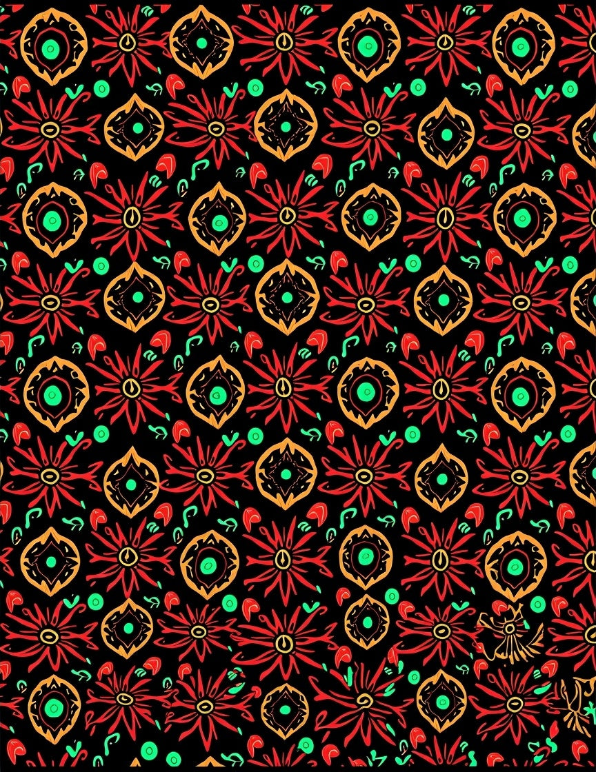 Bold Red Orange Floral Medallion Rug
