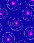 Vibrant Magenta Starry Swirl Rug