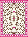 Crimson and Brown Tribal Diamond Rug
