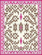 Crimson and Brown Tribal Diamond Rug