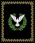 Elegant Black Gold Dove Laurel Wreath Rug
