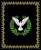 Elegant Black Gold Dove Laurel Wreath Rug
