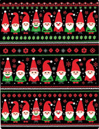 Red Green Christmas Gnomes Border Rug
